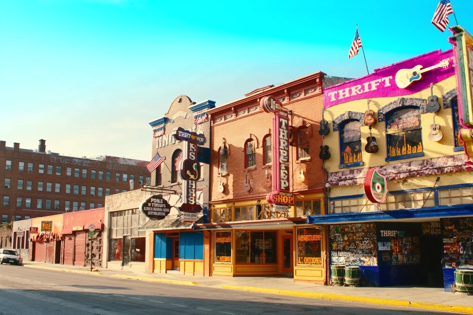 Colorful Nashville music street in daylight