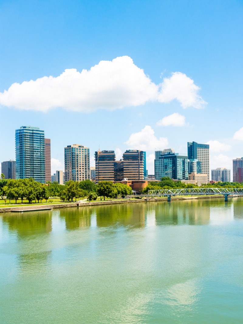 City skyline over the river in daylight