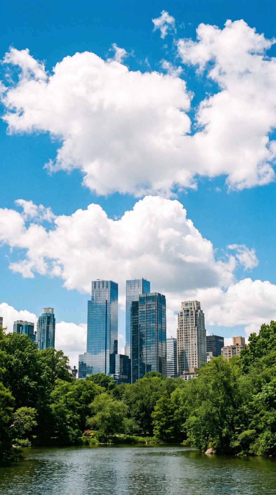 City park skyline on a bright day